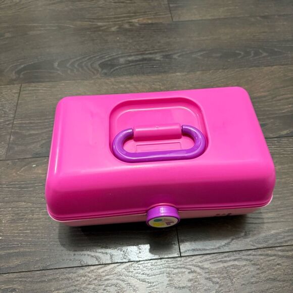 Vintage Women’s Pink Caboodles Train Makeup Case Holder Plastic - Picture 2 of 4